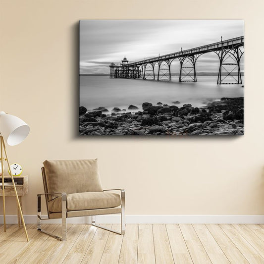 Clevedon İskelesi - Minimalist Deniz Mimarisi Kanvas Tablo