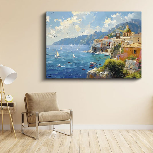 Amalfi Kıyısı - Akdeniz Esintisi Kanvas Tablo
