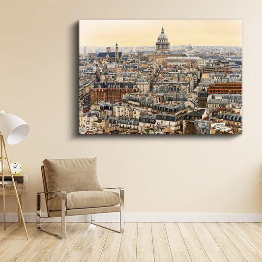 Paris Çatıları - Pantheon Manzarası Kanvas Tablo
