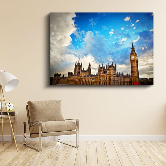 Westminster Sarayı - Gökyüzü Detaylı Kanvas Tablo