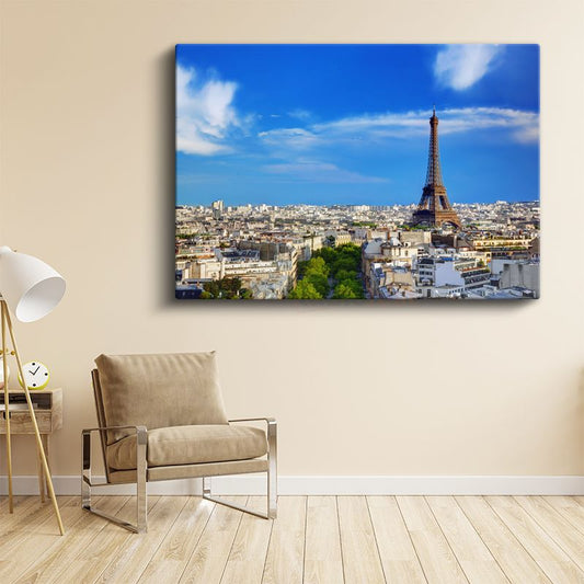Paris Manzarası - Eyfel Kulesi Silüeti Kanvas Tablo