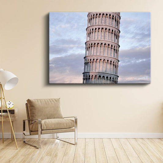 Pisa Kulesi - Pastel Gökyüzü Detayı Kanvas Tablo