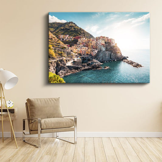 Cinque Terre - Deniz Kenarında Renkli Evler Kanvas Tablo