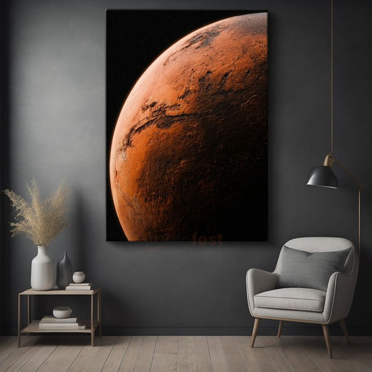 Mars Gezegeni - Kızıl Dünya Yüzeyi Kanvas Tablo
