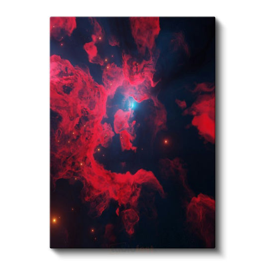 Kızıl Nebula - Kozmik Uzay Bulutu Kanvas Tablo
