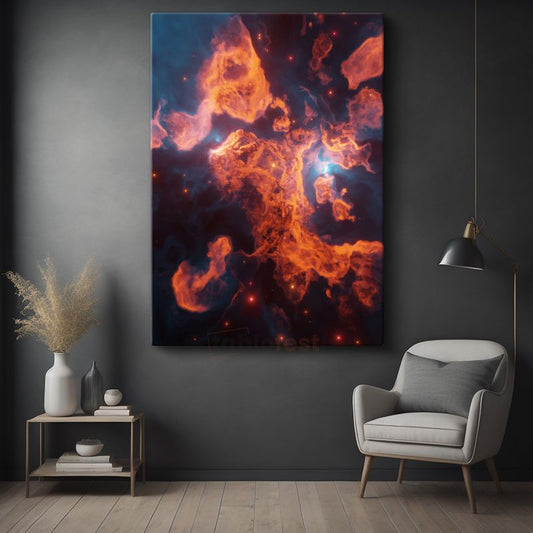 Kozmik Nebula - Ateş ve Buz Dansı Kanvas Tablo