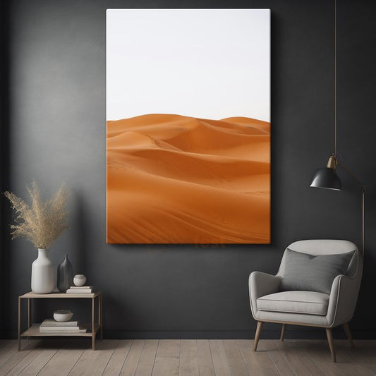 Altın Çöl - Minimalist Kum Tepeleri Kanvas Tablo