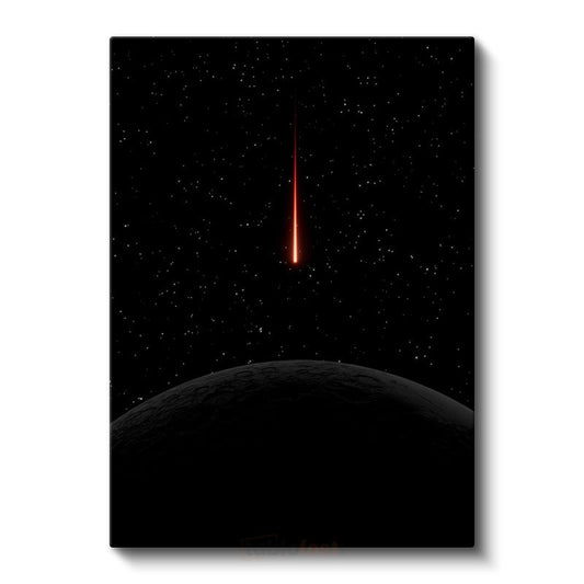 Meteor Yağmuru - Karanlık Gökyüzünde Işık İzi Kanvas Tablo