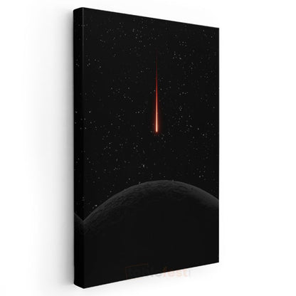 Meteor Yağmuru - Karanlık Gökyüzünde Işık İzi Kanvas Tablo