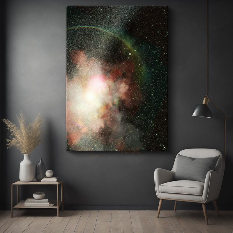 Kozmik Nebula - Renkli Uzay Bulutu Kanvas Tablo