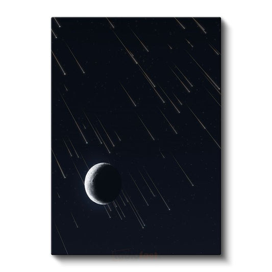 Meteor Yağmuru - Ay Işığı Altında Gökyüzü Kanvas Tablo