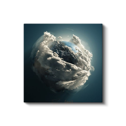Bulutlu Dünya - Kozmik Atmosfer Kanvas Tablo