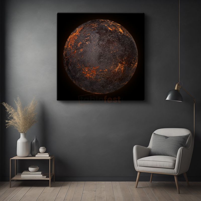 Ateş Gezegeni - Magmatik Yüzey Kanvas Tablo