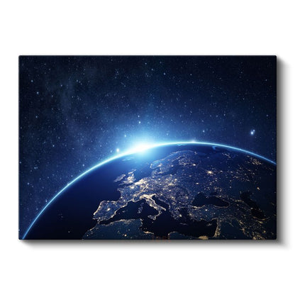Dünya Manzarası - Gece Işıkları Kanvas Tablo