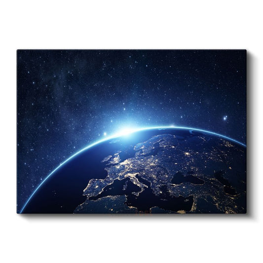 Dünya Manzarası - Gece Işıkları Kanvas Tablo