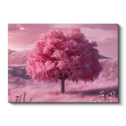 Pembe Çiçekli Ağaç - Bahar Rüyası Kanvas Tablo