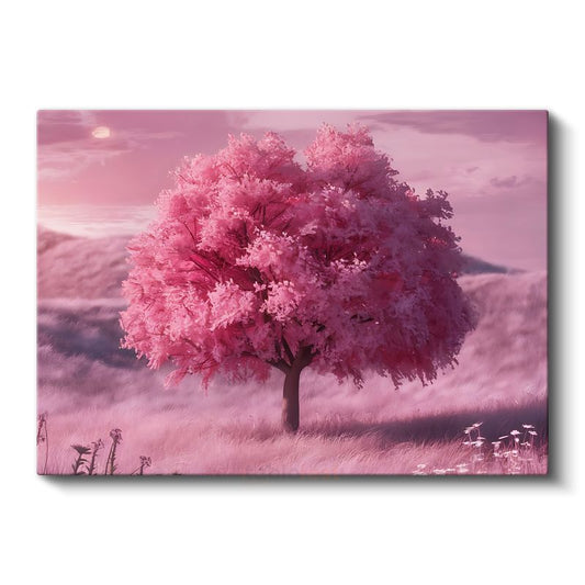 Pembe Çiçekli Ağaç - Bahar Rüyası Kanvas Tablo