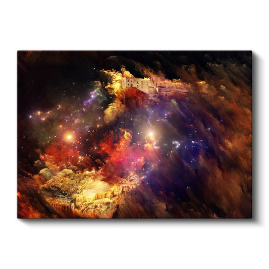 Kozmik Manzara - Renkli Nebula ve Yıldızlar Kanvas Tablo