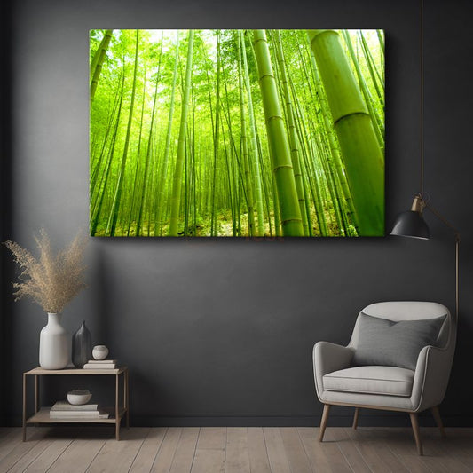 Bambu Ormanı - Canlı Yeşil Tonlarıyla Doğanın Huzuru Kanvas Tablo