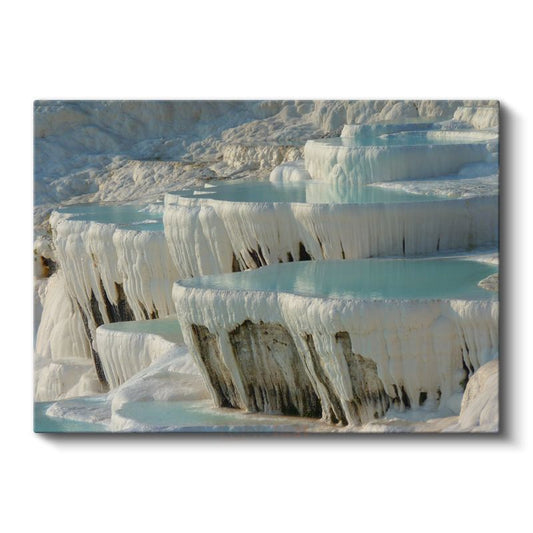 Pamukkale Travertenleri - Beyaz Mermer Havuzların Turkuaz Suları Kanvas Tablo