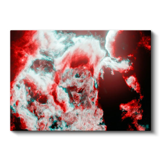 Kozmik Nebula - Kırmızı ve Turkuaz Tonlarında Uzay Bulutu Kanvas Tablo