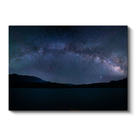 Samanyolu - Dağlar Üzerinde Yıldızlı Gece Gökyüzü Kanvas Tablo