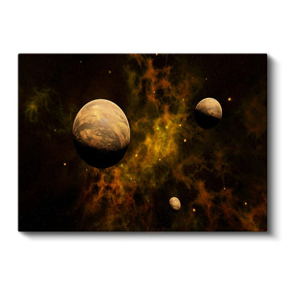 Kozmik Doğuş - Nebula İçinde Gezegenler Kanvas Tablo