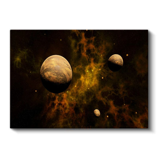 Kozmik Doğuş - Nebula İçinde Gezegenler Kanvas Tablo