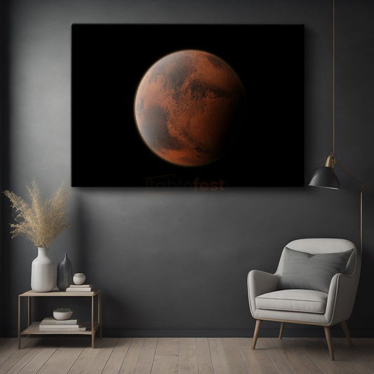 Mars Portresi - Yakın Çekim Kızıl Gezegen Kanvas Tablo