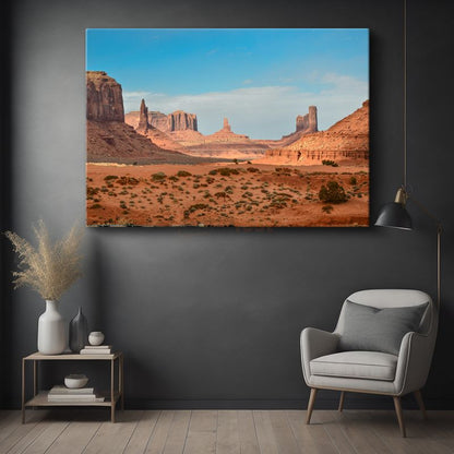 Monument Valley - Kızıl Kayalıklar Manzarası Kanvas Tablo