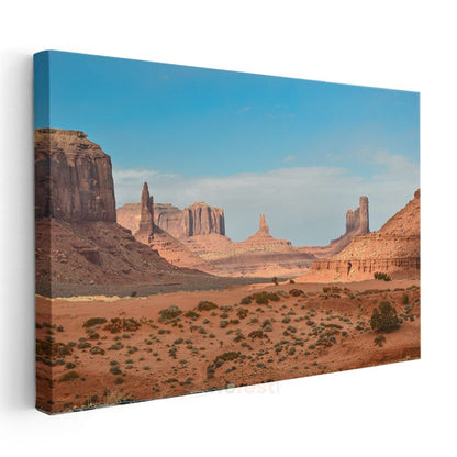 Monument Valley - Kızıl Kayalıklar Manzarası Kanvas Tablo