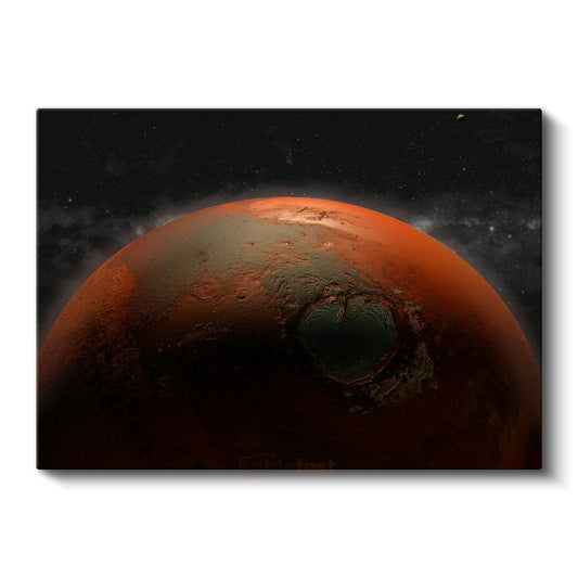 Mars - Kızıl Gezegen Krater Manzarası Kanvas Tablo