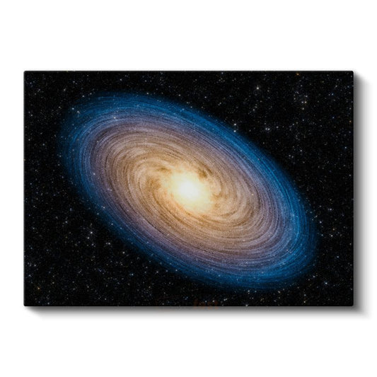 Galaksi Merkezi - Sarı Işıklı Spiral Yıldız Kümesi Kanvas Tablo