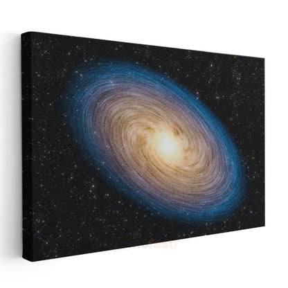 Galaksi Merkezi - Sarı Işıklı Spiral Yıldız Kümesi Kanvas Tablo