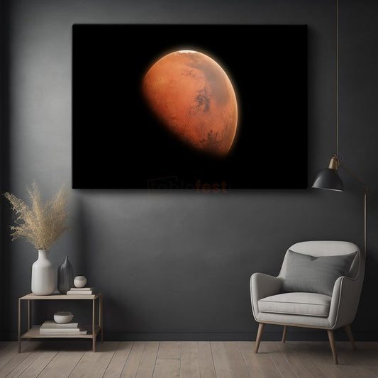 Kızıl Mars - Uzaydan Görünüm Kanvas Tablo