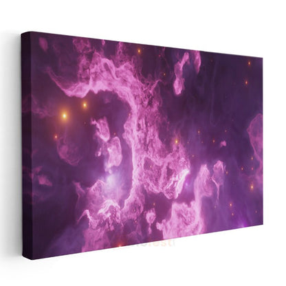 Kozmik Nebula - Mor Galaksi Işıltısı Kanvas Tablo