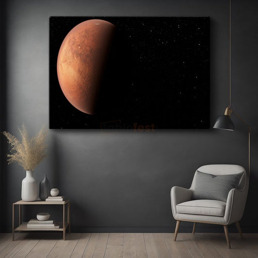 Mars Gezegeni - Kızıl Gezegenin Büyüleyici Görünümü Kanvas Tablo