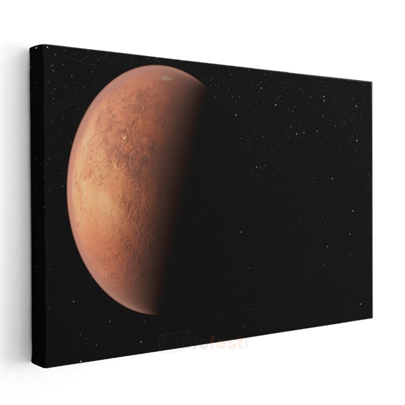 Mars Gezegeni - Kızıl Gezegenin Büyüleyici Görünümü Kanvas Tablo