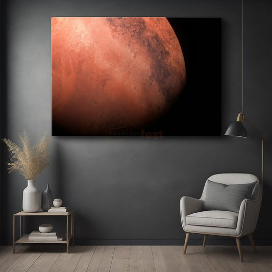 Mars Gezegeni - Kızıl Gezegenin Etkileyici Yüzey Detayları Kanvas Tablo