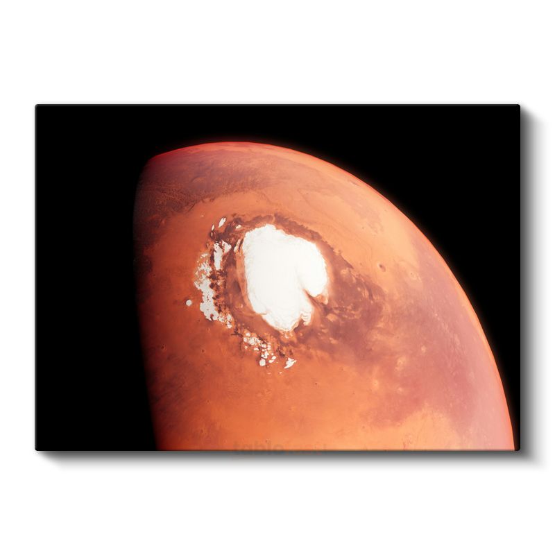 Olympus Mons - Mars'ın Buzla Kaplı Muhteşem Krater Manzarası Kanvas Tablo
