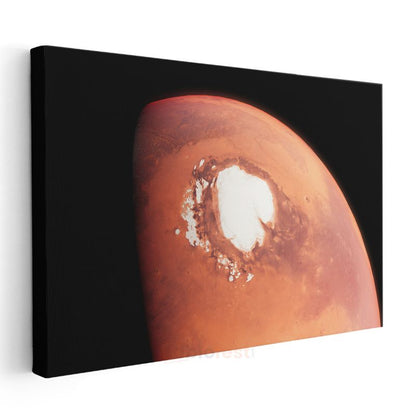 Olympus Mons - Mars'ın Buzla Kaplı Muhteşem Krater Manzarası Kanvas Tablo