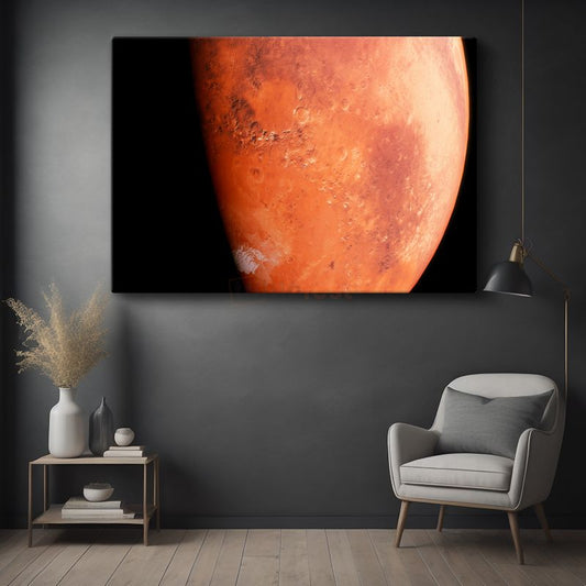 Mars Gezegeni - Kızıl Gezegenin Yüzey Detayları Kanvas Tablo