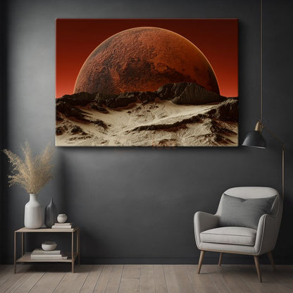 Mars Gezegeni - Kızıl Gezegenin Muhteşem Görünümü Kanvas Tablo