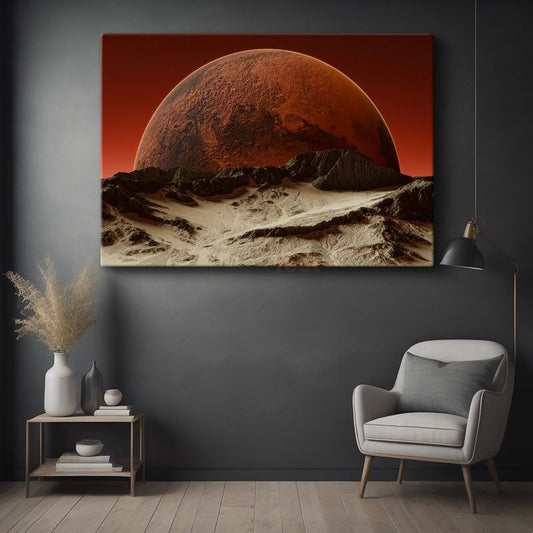 Mars Gezegeni - Kızıl Gezegenin Muhteşem Görünümü Kanvas Tablo