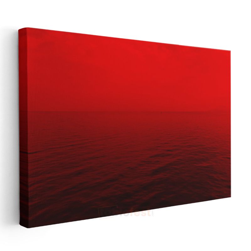 Kızıl Ufuk - Minimalist Deniz Manzarası Kanvas Tablo
