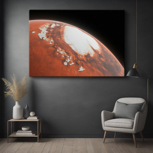 Mars Manzarası - Kızıl Gezegenin Kutup Bölgesi Kanvas Tablo
