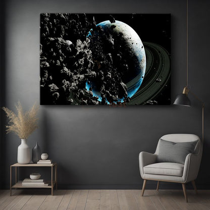 Kozmik Gezegen - Asteroit Kuşağı Kanvas Tablo