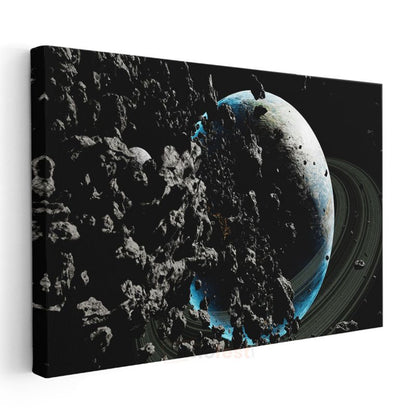 Kozmik Gezegen - Asteroit Kuşağı Kanvas Tablo