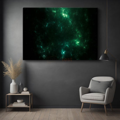 Yeşil Nebula - Uzay Derinlikleri Kanvas Tablo