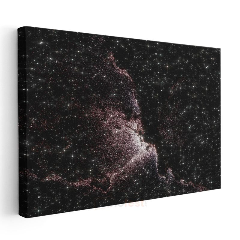 Kozmik Nebula - Yıldızlar Arasında Parıldayan Mor Işıltı Kanvas Tablo